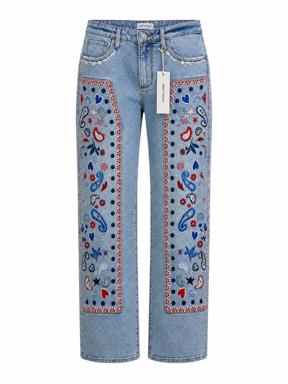 Driftwood Jeans Women’s Size 26 Embroidered Straight Leg Denim